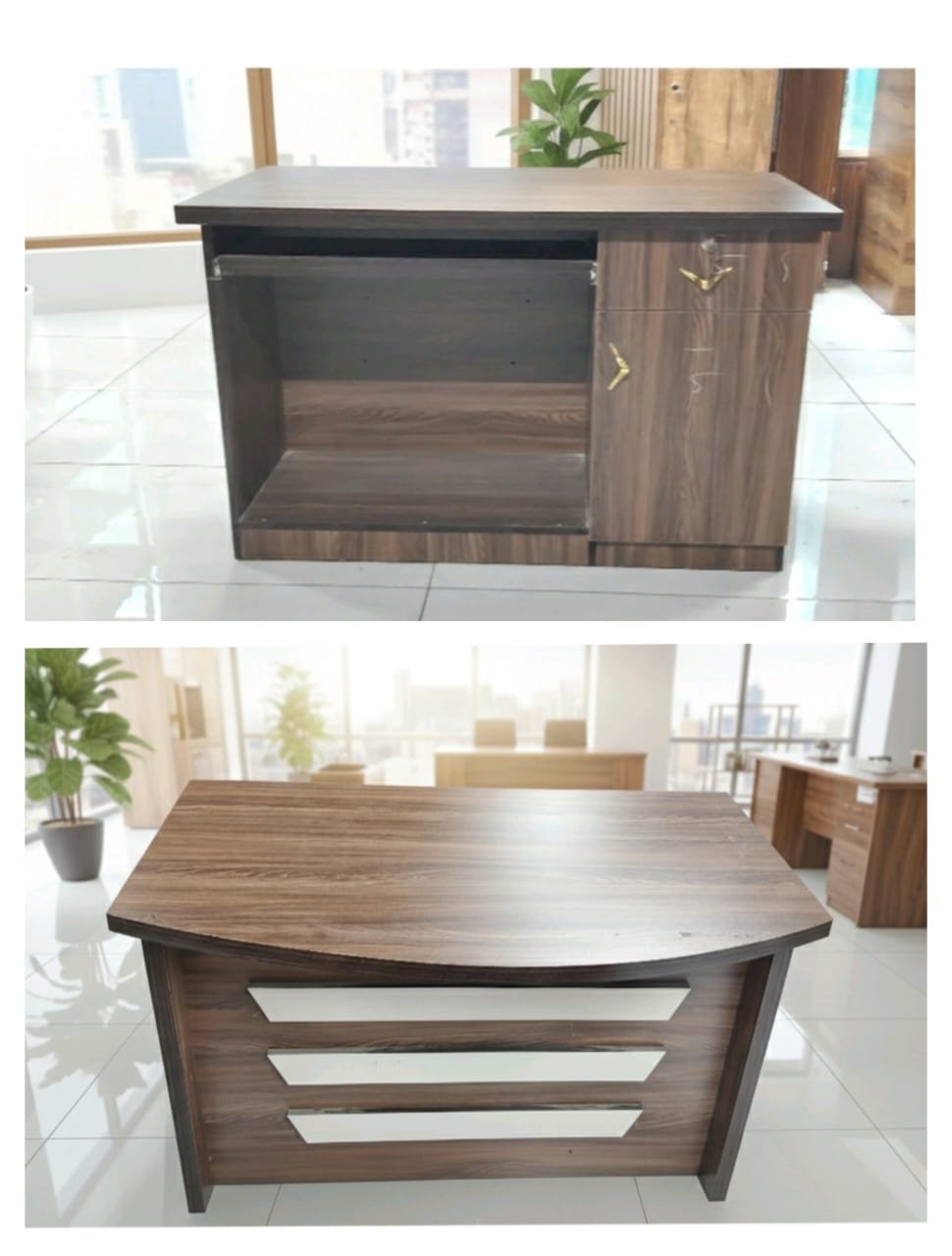 2x4 OFFICE SINGLE BOX TABLE (D SHAPE ) (CLOSE)