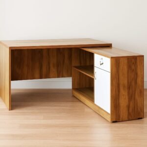 2.5x4.5 WOODEN L SHAPE OFFICE TABLE